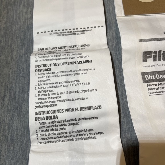 3M Filtrete Dirt Devil C Micro Allergen Vacuum Bags 3 Pk Dust Pollen Mites New - Picture 11 of 11